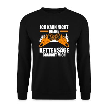 Baumpfleger Forstwirt Holzfäller Geschenk - Unisex Pullover - Schwarz - Vorne - Alina (178cm) & Michal (187cm)