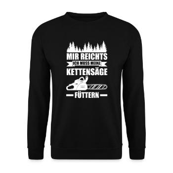 Baumpfleger Forstwirt Kettensäge Geschenk - Unisex Pullover - Schwarz - Vorne - Alina (178cm) & Michal (187cm)