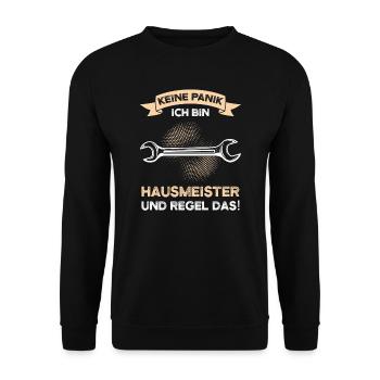Hausmeister Beruf Handwerker Geschenk - Unisex Pullover - Schwarz - Vorne - Alina (178cm) & Michal (187cm)