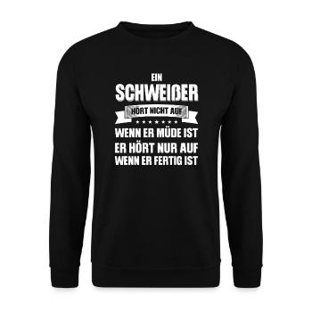 Schweißer Beruf Schweisser Geschenk - Unisex Pullover - Schwarz - Vorne - Alina (178cm) & Michal (187cm)