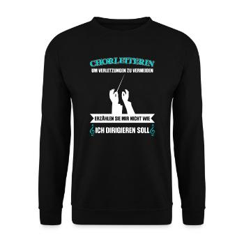 Chorleiterin Beruf Chorleitung Geschenk - Unisex Pullover - Schwarz - Vorne - Alina (178cm) & Michal (187cm)