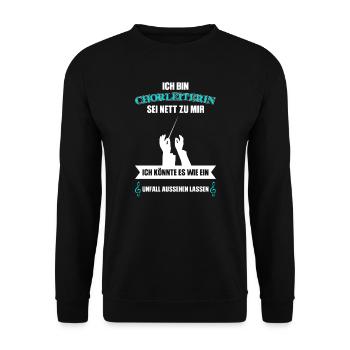 Chorleiterin Beruf Chor Geschenk - Unisex Pullover - Schwarz - Vorne - Alina (178cm) & Michal (187cm)