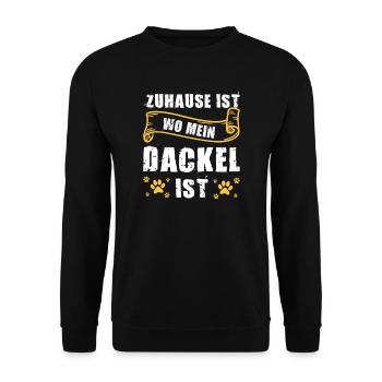 Dackel Hund Dackel Hund Geschenk - Unisex Pullover - Schwarz - Vorne - Alina (178cm) & Michal (187cm)