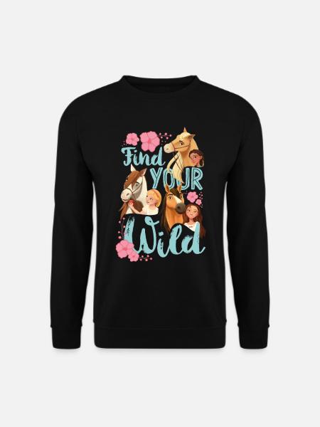 Spirit Find Your Wild Spruch - Unisex Pullover - Schwarz