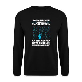 Chorleiterin Beruf Chor Geschenk - Unisex Pullover - Schwarz - Vorne - Alina (178cm) & Michal (187cm)