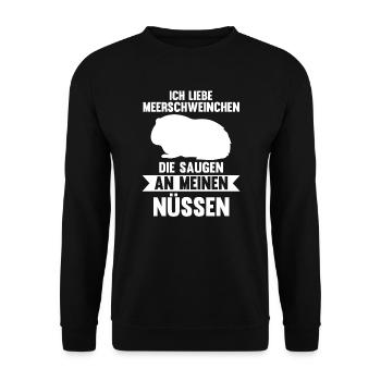 Meerschwein Haustier Meerschweinchen Besitzer Gesc - Unisex Pullover - Schwarz - Vorne - Alina (178cm) & Michal (187cm)