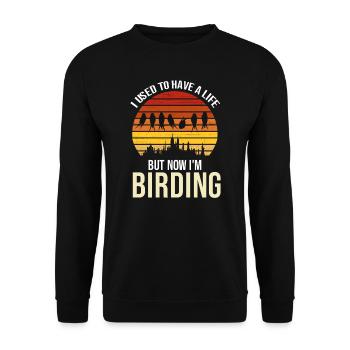 Vögel beobachten Vogelgeschenk - Unisex Pullover - Schwarz - Vorne - Alina (178cm) & Michal (187cm)