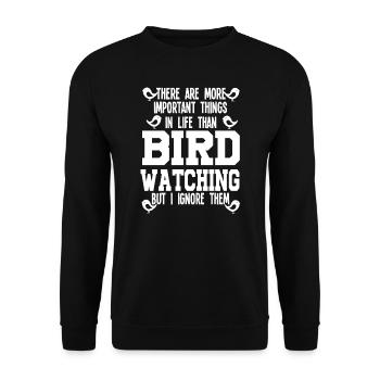 Vogelbeobachtung Vögel Vogelgeschenk - Unisex Pullover - Schwarz - Vorne - Alina (178cm) & Michal (187cm)