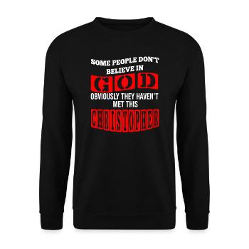 Vorname Christopher Name Christopher Geschenk - Unisex Pullover - Schwarz - Vorne - Alina (178cm) & Michal (187cm)