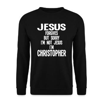 Vorname Christopher Name Christopher Geschenk - Unisex Pullover - Schwarz - Vorne - Alina (178cm) & Michal (187cm)