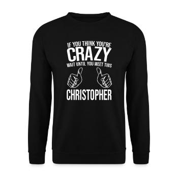 Vorname Christopher Name Christopher Geschenk - Unisex Pullover - Schwarz - Vorne - Alina (178cm) & Michal (187cm)