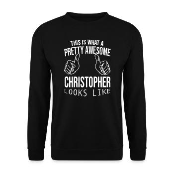 Vorname Christopher Name Christopher Geschenk - Unisex Pullover - Schwarz - Vorne - Alina (178cm) & Michal (187cm)