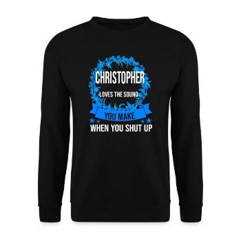 Vorname Christopher Name Christopher Geschenk - Unisex Pullover - Schwarz - Vorne - Alina (178cm) & Michal (187cm)