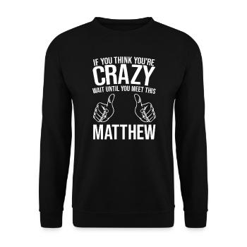Vorname Christopher Name Christopher Geschenk - Unisex Pullover - Schwarz - Vorne - Alina (178cm) & Michal (187cm)