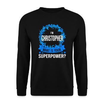 Vorname Christopher Name Christopher Geschenk - Unisex Pullover - Schwarz - Vorne - Alina (178cm) & Michal (187cm)