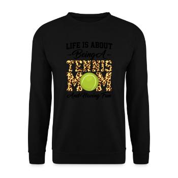 Tennis Mama Tennisspiel Tennis Geschenk - Unisex Pullover - Schwarz - Vorne - Alina (178cm) & Michal (187cm)