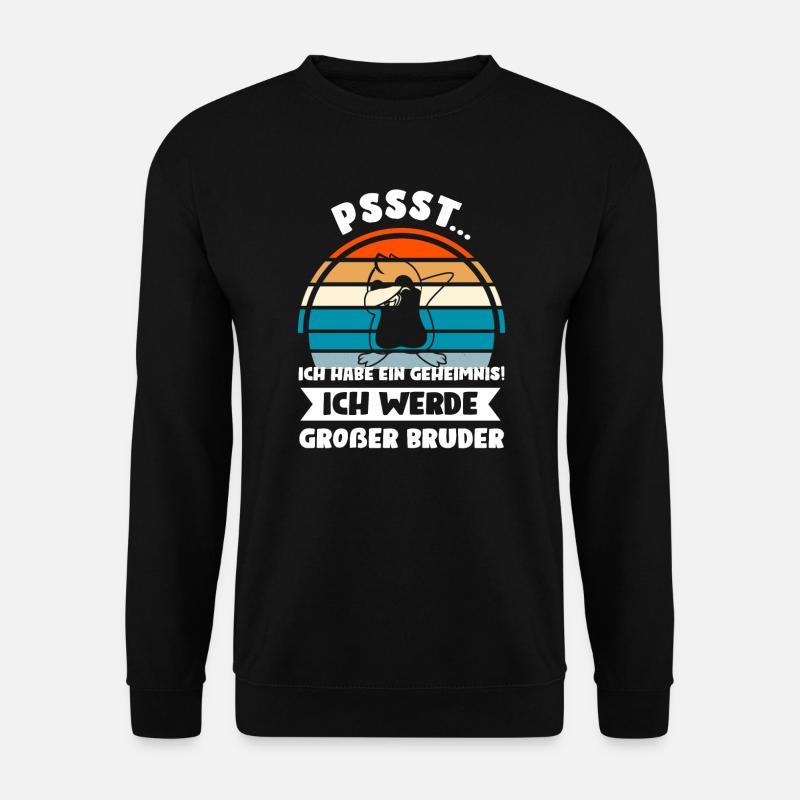 Großer Bruder Pinguin Grosser Bruder Geschenk - Unisex Pullover - Schwarz