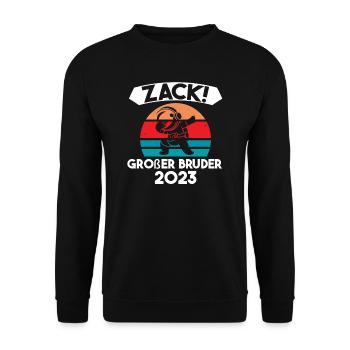 Großer Bruder 2023 Dabbing Grosser Bruder 2023 Ges - Unisex Pullover - Schwarz - Vorne - Alina (178cm) & Michal (187cm)