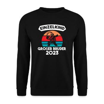 Großer Bruder 2023 Dabbing Grosser Bruder 2023 Ges - Unisex Pullover - Schwarz - Vorne - Alina (178cm) & Michal (187cm)