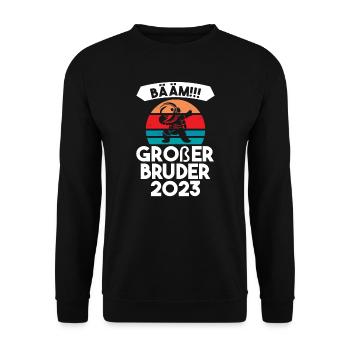 Großer Bruder 2023 Dabbing Grosser Bruder 2023 Ges - Unisex Pullover - Schwarz - Vorne - Alina (178cm) & Michal (187cm)