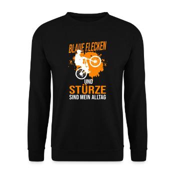 Mountainbike Rennen Mountainbike Fahrer Geschenk - Unisex Pullover - Schwarz - Vorne - Alina (178cm) & Michal (187cm)
