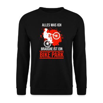 Mountainbike Rennen Mountainbike Fahrer Geschenk - Unisex Pullover - Schwarz - Vorne - Alina (178cm) & Michal (187cm)