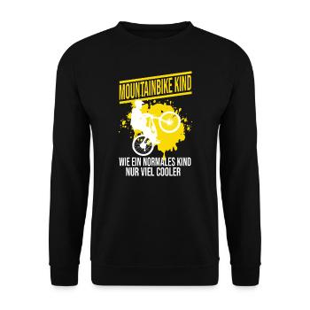 Mountainbike Rennen Mountainbiker Geschenk - Unisex Pullover - Schwarz - Vorne - Alina (178cm) & Michal (187cm)