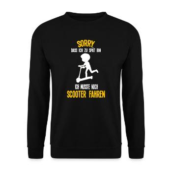Scooter Roller Stunt Scooter Geschenk - Unisex Pullover - Schwarz - Vorne - Alina (178cm) & Michal (187cm)