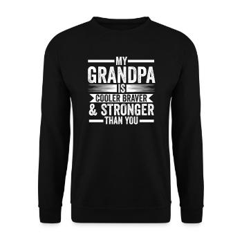 Großvater Großvater Großvater Geschenk - Unisex Pullover - Schwarz - Vorne - Alina (178cm) & Michal (187cm)