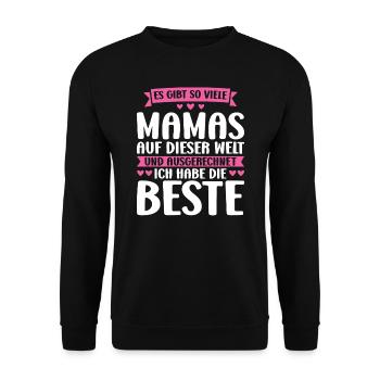 Mutter Familie Mütter Geschenk - Unisex Pullover - Schwarz - Vorne - Alina (178cm) & Michal (187cm)