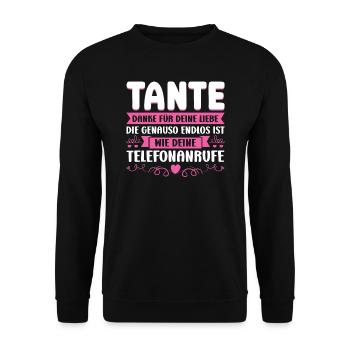 Tante Familie Lieblingstante Geschenk - Unisex Pullover - Schwarz - Vorne - Alina (178cm) & Michal (187cm)