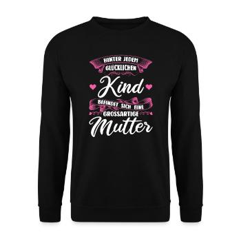 Mutter Familie Mama Geschenk - Unisex Pullover - Schwarz - Vorne - Alina (178cm) & Michal (187cm)