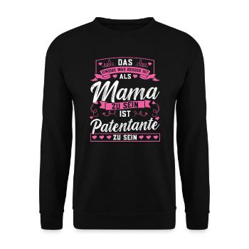 Patentante Taufe Patin Geschenk - Unisex Pullover - Schwarz - Vorne - Alina (178cm) & Michal (187cm)