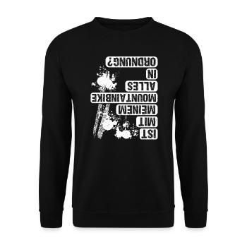 Mountainbike Downhill Rennradfahrer Geschenk - Unisex Pullover - Schwarz - Vorne - Alina (178cm) & Michal (187cm)