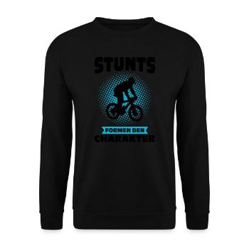 Mountainbike Downhill Mountainbike Fahrer Geschenk - Unisex Pullover - Schwarz - Vorne - Alina (178cm) & Michal (187cm)