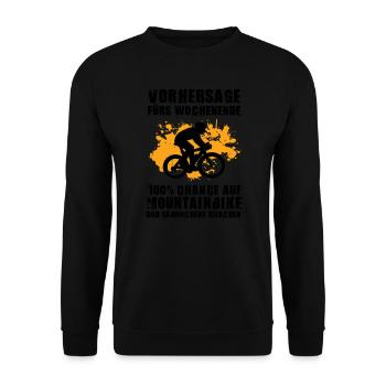 Mountainbike Downhill Radrennen Geschenk - Unisex Pullover - Schwarz - Vorne - Alina (178cm) & Michal (187cm)