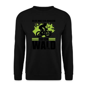 Mountainbike Downhill Mountainbiker Geschenk - Unisex Pullover - Schwarz - Vorne - Alina (178cm) & Michal (187cm)
