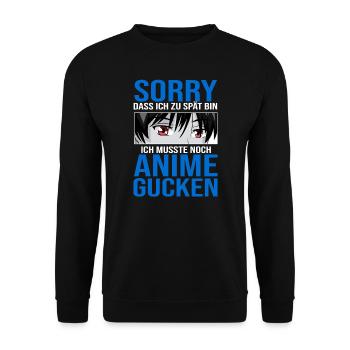 Anime Boy Zocken Zocker Geschenk - Unisex Pullover - Schwarz - Vorne - Alina (178cm) & Michal (187cm)