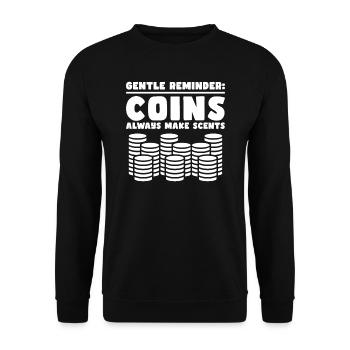 Münzen Münzen Sammler Numismatiker Geschenk - Unisex Pullover - Schwarz - Vorne - Alina (178cm) & Michal (187cm)
