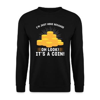 Münzen Münzen Sammler Numismatiker Geschenk - Unisex Pullover - Schwarz - Vorne - Alina (178cm) & Michal (187cm)
