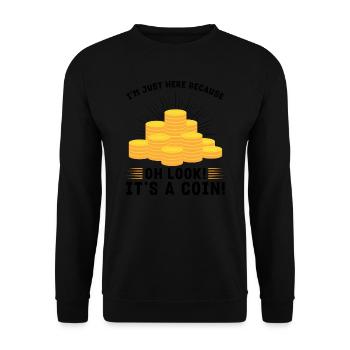 Münzen Münzen Sammler Numismatiker Geschenk - Unisex Pullover - Schwarz - Vorne - Alina (178cm) & Michal (187cm)