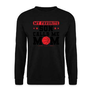 Basketball Mama Sohn Basketball Mama Sport Geschen - Unisex Pullover - Schwarz - Vorne - Alina (178cm) & Michal (187cm)