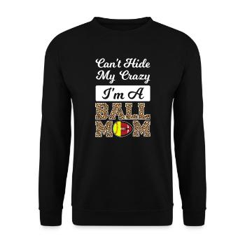 Ball Mom Softball Fußball Ball Mom Sport Geschenk - Unisex Pullover - Schwarz - Vorne - Alina (178cm) & Michal (187cm)