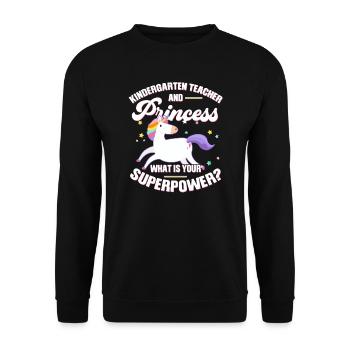 Lehrerin Kindergärtnerin Kindergärtnerin Geschenk - Unisex Pullover - Schwarz - Vorne - Alina (178cm) & Michal (187cm)