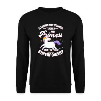 Lehrer Schule Grundschule Geschenk - Unisex Pullover - Schwarz - Vorne - Alina (178cm) & Michal (187cm)
