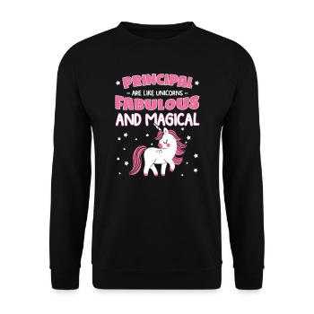 Lehrer Schulleiter Geschenk - Unisex Pullover - Schwarz - Vorne - Alina (178cm) & Michal (187cm)