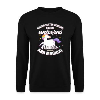 Lehrerin Kindergärtnerin Kindergärtnerin Geschenk - Unisex Pullover - Schwarz - Vorne - Alina (178cm) & Michal (187cm)