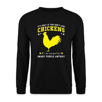 Huhn Hühner Hühner Besitzer Geschenk - Unisex Pullover - Schwarz - Vorne - Alina (178cm) & Michal (187cm)