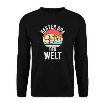 Opa Opa Familie Geschenk - Unisex Pullover - Schwarz - Vorne - Alina (178cm) & Michal (187cm)