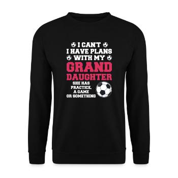 Fußball Oma Enkelin Fußball Oma Sport Geschenk - Unisex Pullover - Schwarz - Vorne - Alina (178cm) & Michal (187cm)